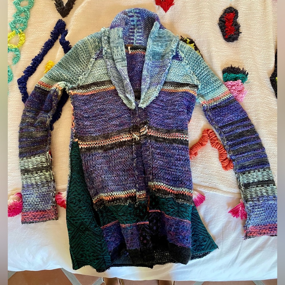 Free People Multicolor Knit Cardigan